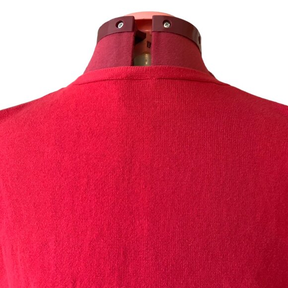 JACOB - RED Cardigan buttons down crew neck - Colored flowers embroidery large - Picture 3 of 11